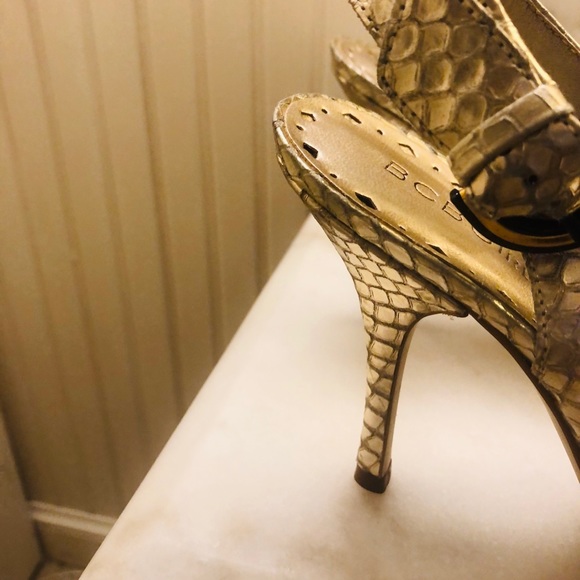 BCBGirls Gold Slingback Peeptoe - Picture 5 of 6